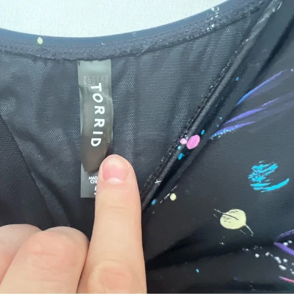 TORRID Asymmetrical One Piece Swimsuit Swim Dress Galaxy Celestial Sz 5X - Picture 10 of 13